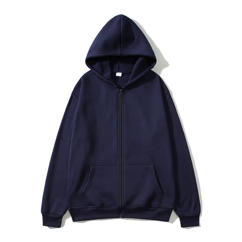 Men/Women zipper cardigan Hoodies pure color Casual Jacket Coats Fleece spring Autumn Sweatshirts Sports Streetwear men tops
