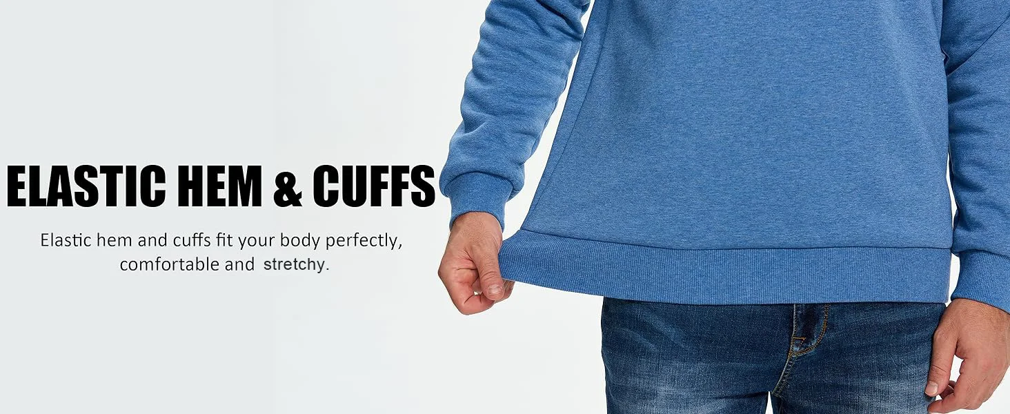 TACVASEN Winter Thicken Fleece Crewneck Sweatshirt Mens Warm Sherpa Lined Heavy Winter Pullover Basic Tops Shirts No Hood Hoodie