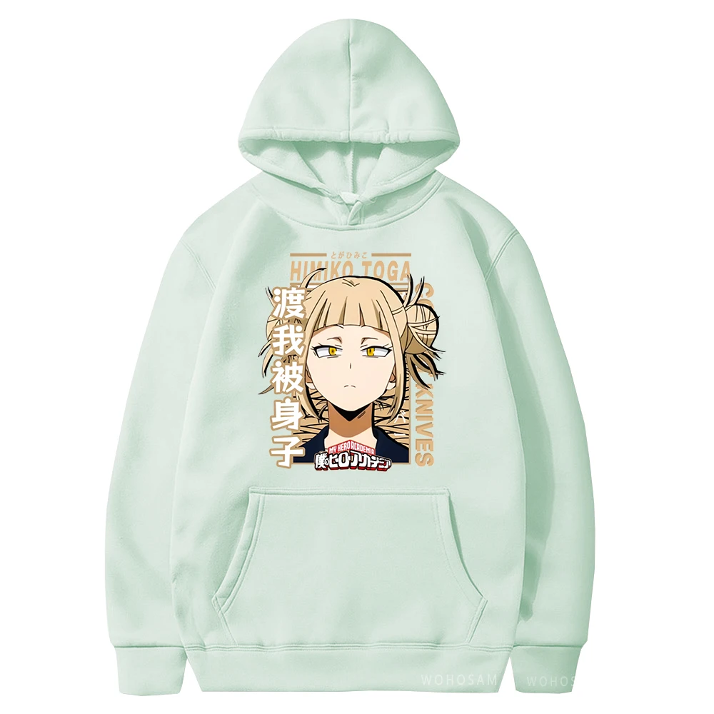 My Hero Academia Kawaii Himiko Toga Women Hoodies Printed Aesthetics Head Poster Manga Harajuku Anime Printed Hooded Sweatshirts
