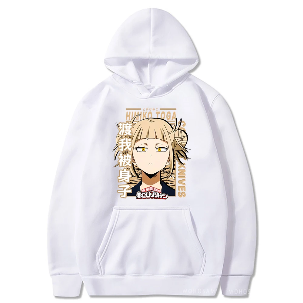 My Hero Academia Kawaii Himiko Toga Women Hoodies Printed Aesthetics Head Poster Manga Harajuku Anime Printed Hooded Sweatshirts