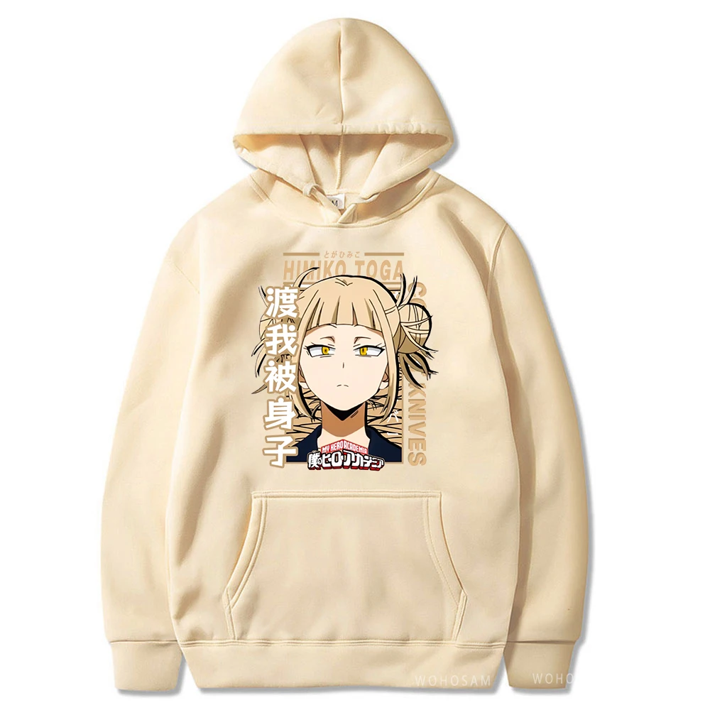 My Hero Academia Kawaii Himiko Toga Women Hoodies Printed Aesthetics Head Poster Manga Harajuku Anime Printed Hooded Sweatshirts
