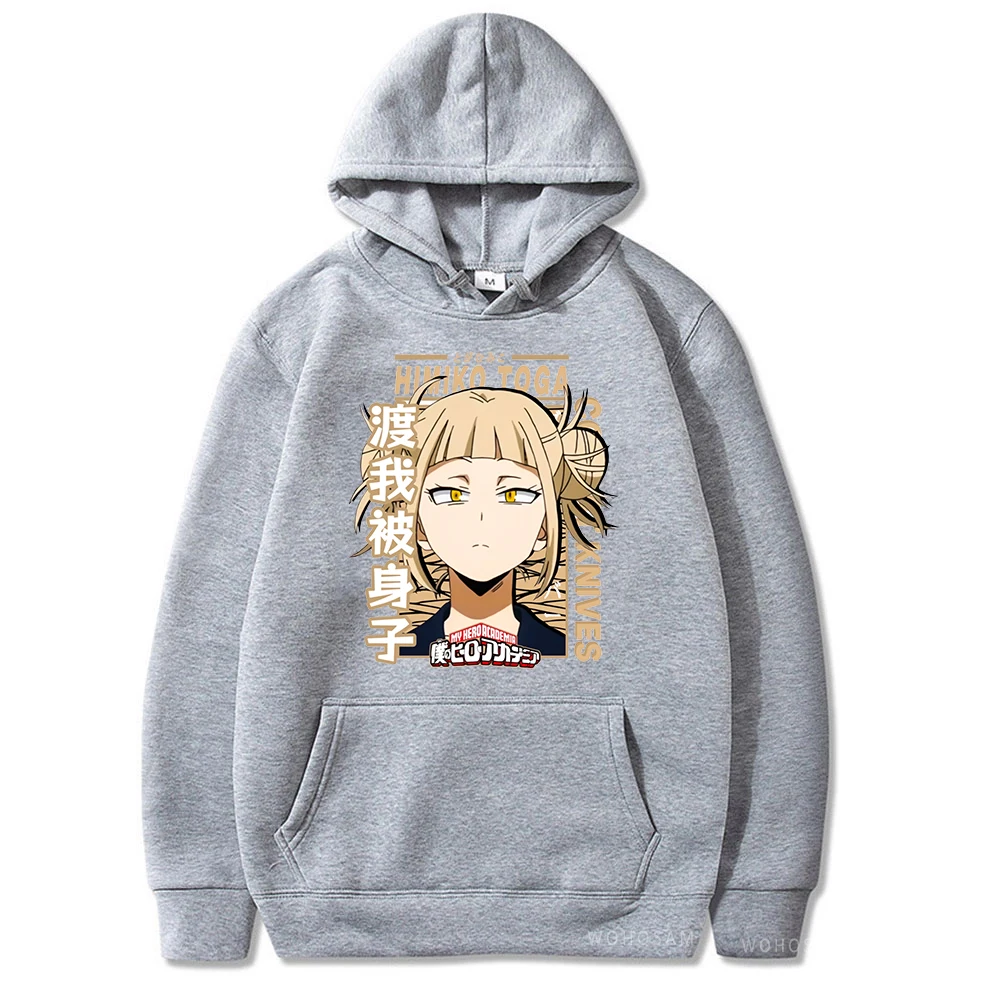 My Hero Academia Kawaii Himiko Toga Women Hoodies Printed Aesthetics Head Poster Manga Harajuku Anime Printed Hooded Sweatshirts