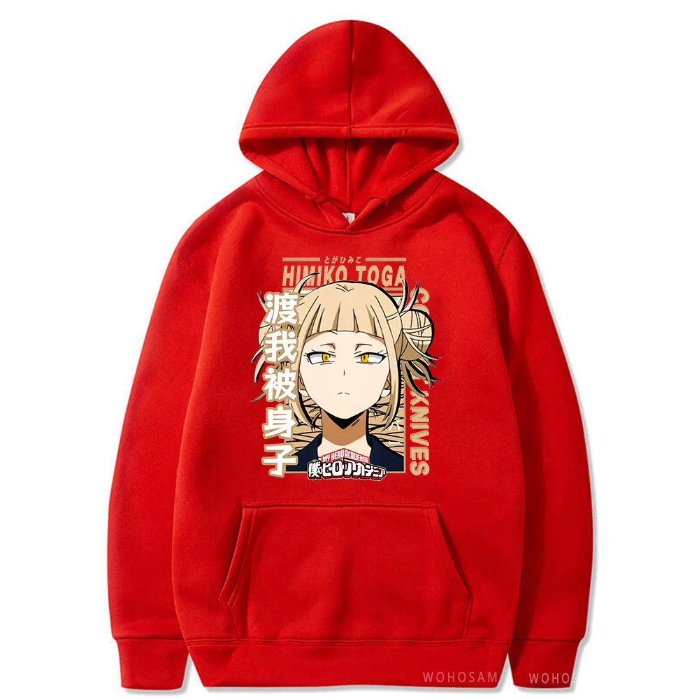 My Hero Academia Kawaii Himiko Toga Women Hoodies Printed Aesthetics Head Poster Manga Harajuku Anime Printed Hooded Sweatshirts