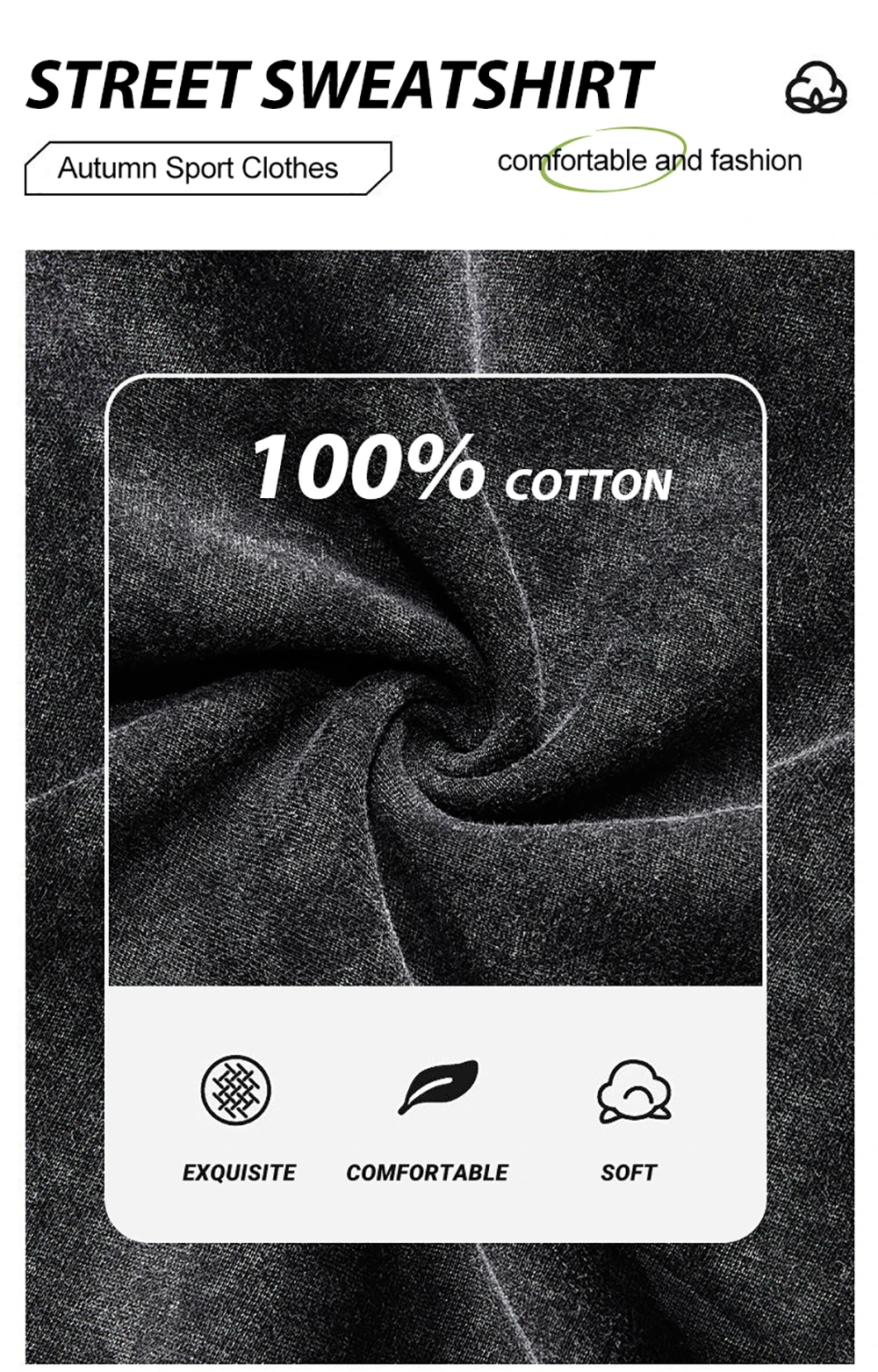 Vintage Solid Sweatshirts Male Washed Cotton Sportswear Warm Autumn Pullovers Casual Comfy Hoodie Fashion Oversized Streetwers
