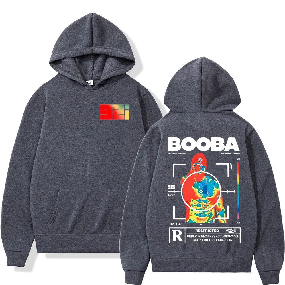 France Rapper BOOBA B2O Tour 2025 Hoodies Men's Retro Style Hip Hop Long Sleeves Hooded Sweatshirts Clothing Oversized Pullover