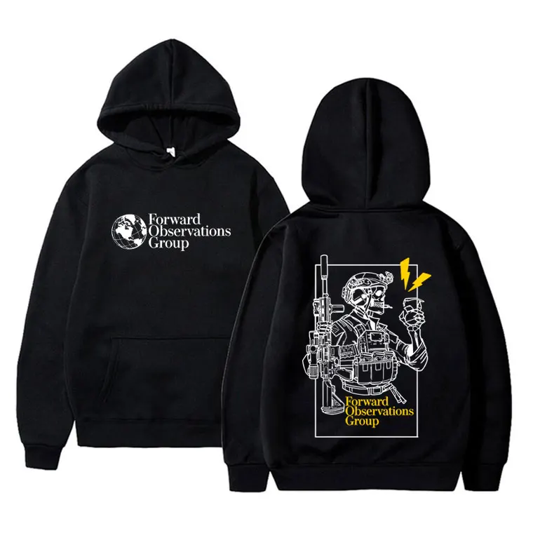 Forward Observations Group Hoodie Vintage Skeleton Graphic Sweatshirt Men Women Casual Pullover Hoodies Man Oversized Streetwear
