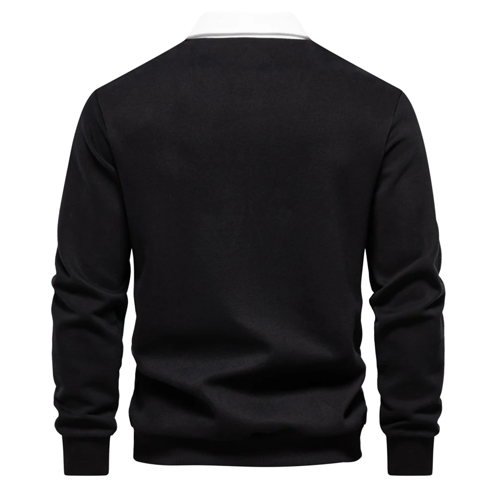 2023 New Autumn Fashion Design Polo Neck Sweatshirts for Men Casual and Social Wear Quality Cotton Mens Sweatshirts