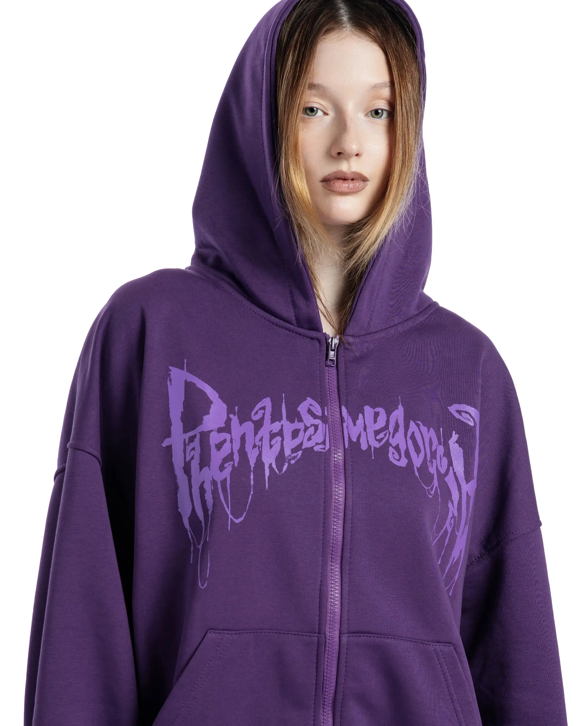 Streetwear Men Ghost wheel Zipper Hoodie Phantasmagoria Graphic Zip Hooded Pullover Sweatshirt Hip Hop Jacket Y2K Clothing Tops