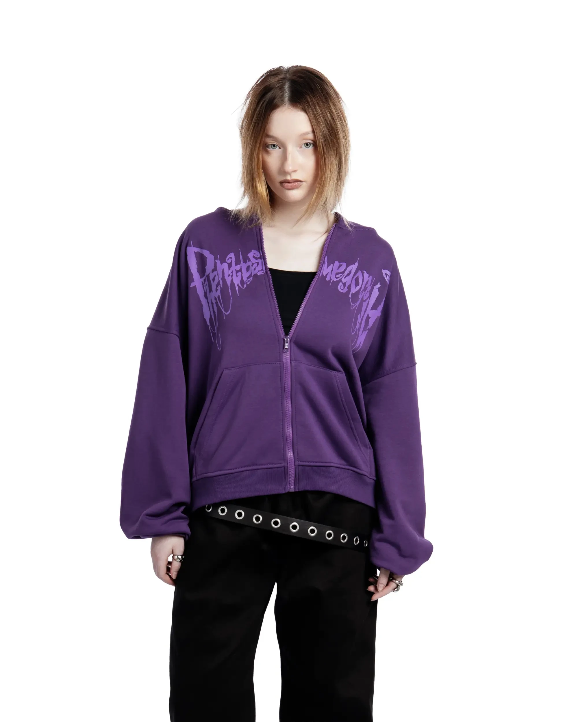 Streetwear Men Ghost wheel Zipper Hoodie Phantasmagoria Graphic Zip Hooded Pullover Sweatshirt Hip Hop Jacket Y2K Clothing Tops