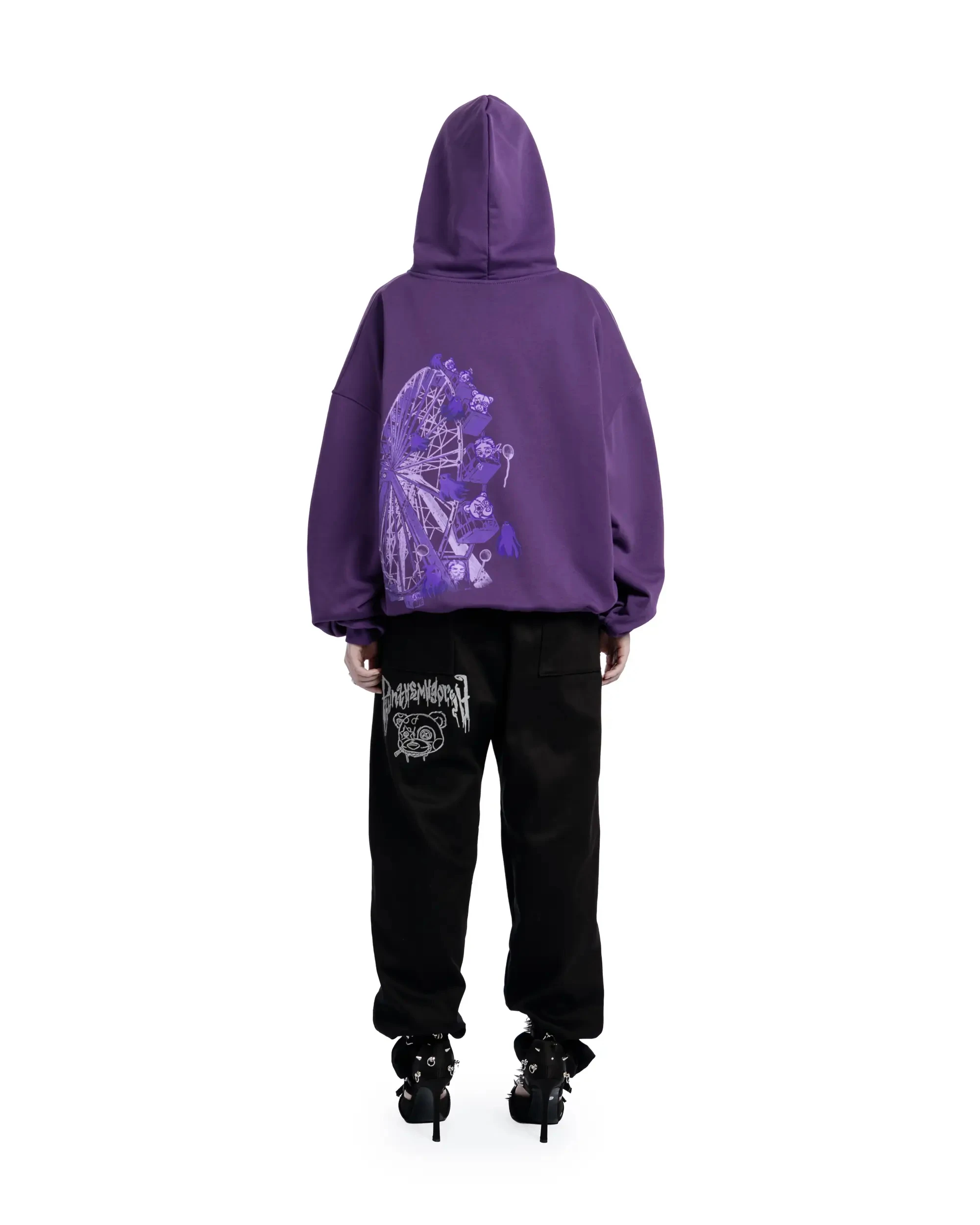 Streetwear Men Ghost wheel Zipper Hoodie Phantasmagoria Graphic Zip Hooded Pullover Sweatshirt Hip Hop Jacket Y2K Clothing Tops