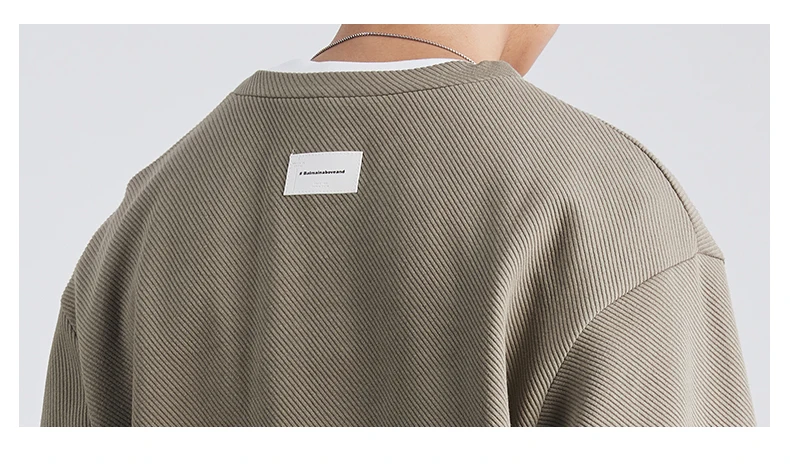 Autumn New Fashion High-end Fake Two-piece Sweatshirt Men's Loose Trendy Pullover Casual Bottoming Shirt Long-sleeved Top Men