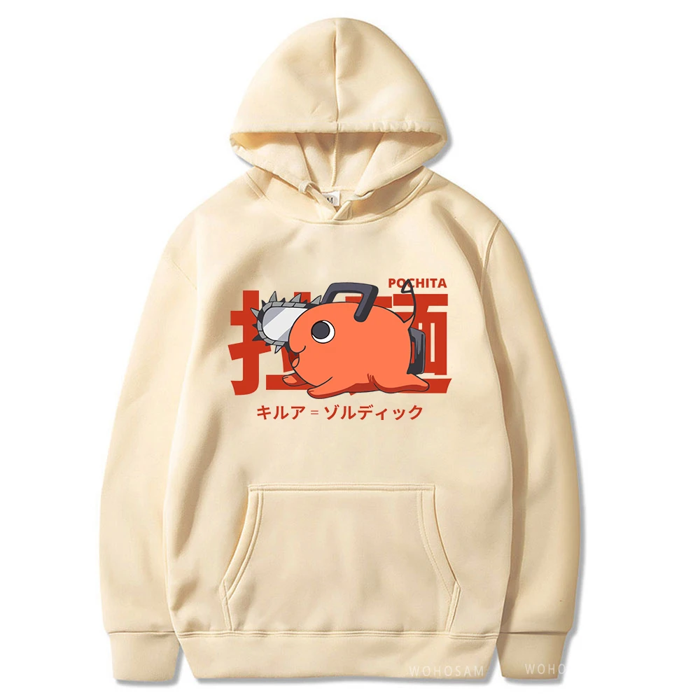 Japan Anime Pochita Chainsaw Man Hoodies Men Women Long Sleeve Pullover Hoody Spring Fleece Comfortable Hooded Sweatshirts