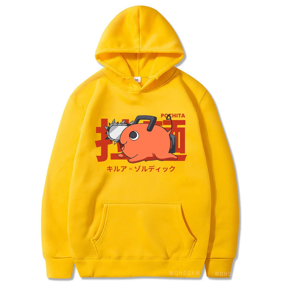 Japan Anime Pochita Chainsaw Man Hoodies Men Women Long Sleeve Pullover Hoody Spring Fleece Comfortable Hooded Sweatshirts
