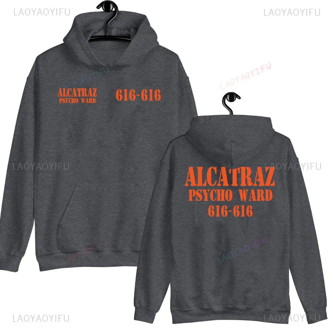 Alcatraz Psycho Ward 616 616 Halloween Graphic Hoodie A Clockwork Orange Woman Man Full-length Novel Pullover Camisetas