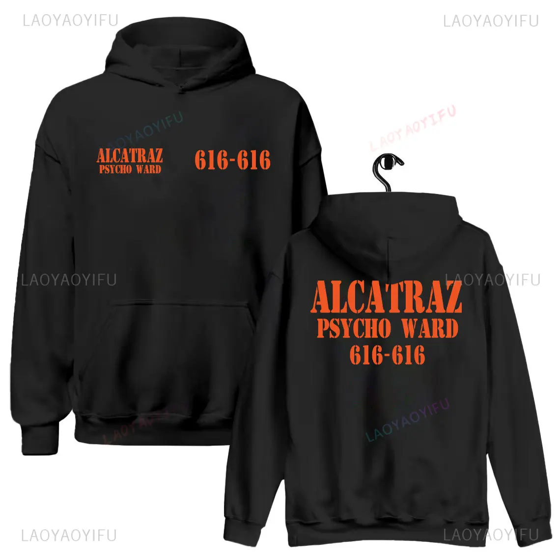 Alcatraz Psycho Ward 616 616 Halloween Graphic Hoodie A Clockwork Orange Woman Man Full-length Novel Pullover Camisetas