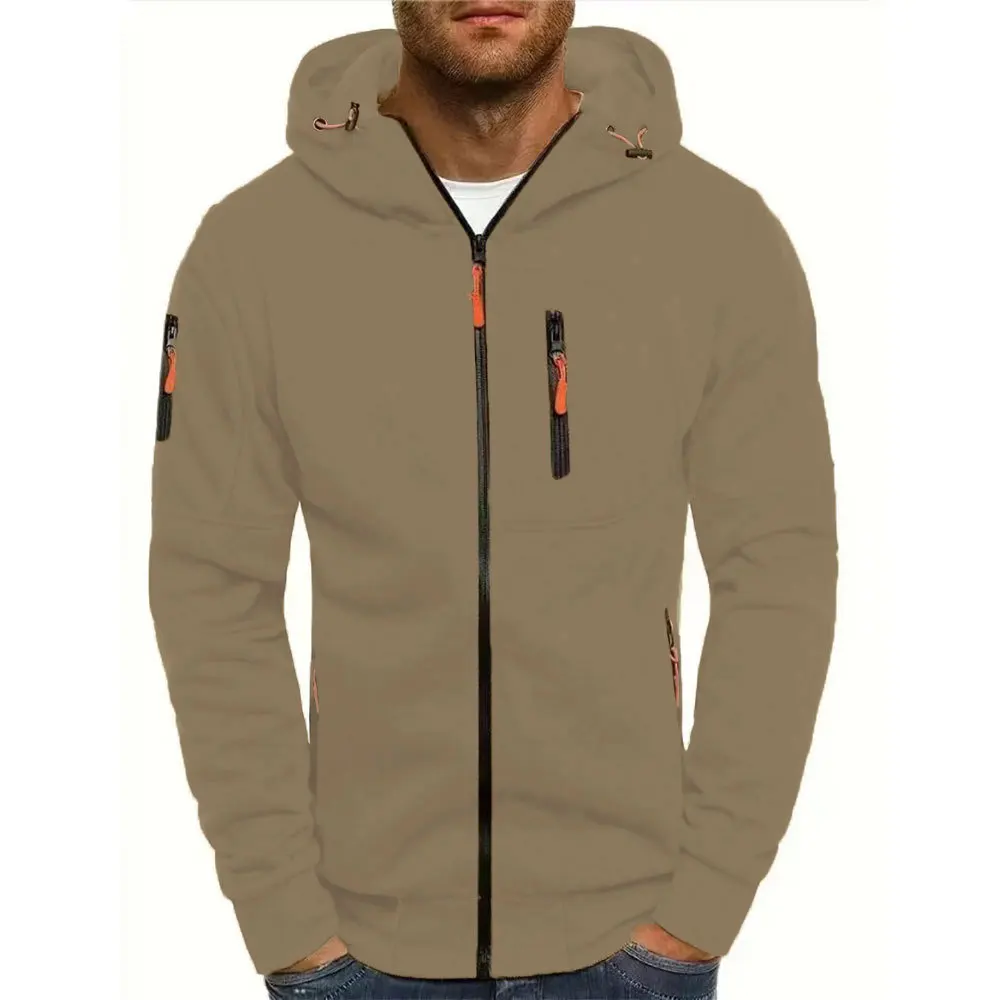 Men Sweatshirts Casual Autumn Male Zip Up Long Sleeve Hoodie Cardigan Coats BSD-ZW67