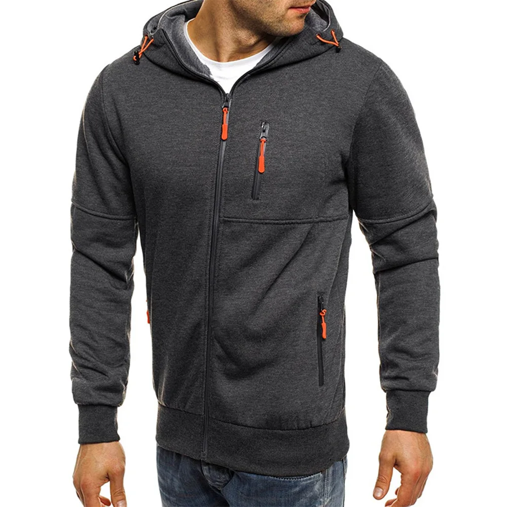 Men Sweatshirts Casual Autumn Male Zip Up Long Sleeve Hoodie Cardigan Coats BSD-ZW67
