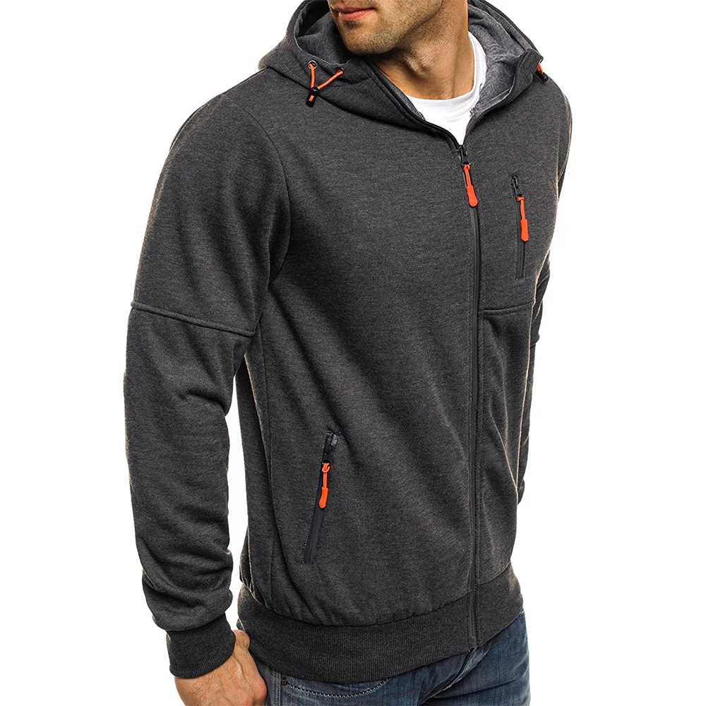 Men Sweatshirts Casual Autumn Male Zip Up Long Sleeve Hoodie Cardigan Coats BSD-ZW67