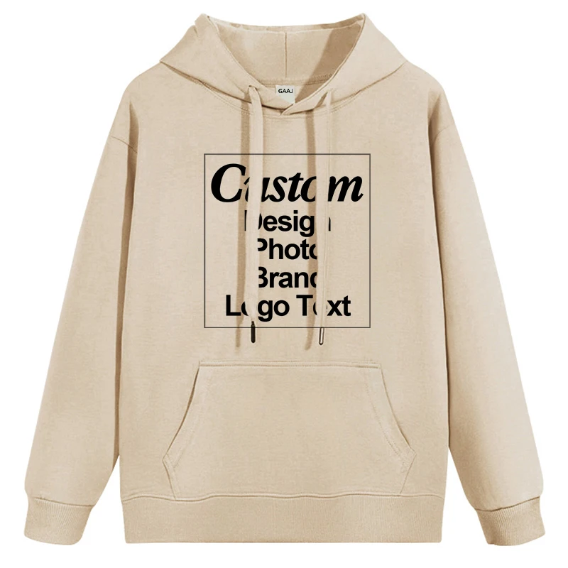 High Quality Custom Hoodie Cotton Sweatshirt Print Embroidery Brand Logo Text Photo Design Men Women Famliy Team Clothing 300g