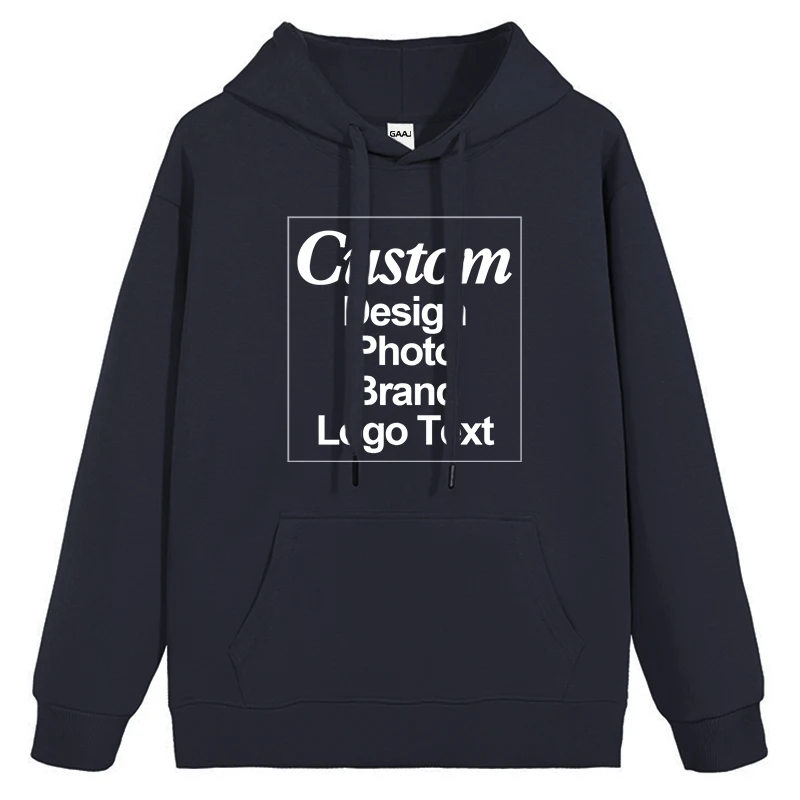 High Quality Custom Hoodie Cotton Sweatshirt Print Embroidery Brand Logo Text Photo Design Men Women Famliy Team Clothing 300g
