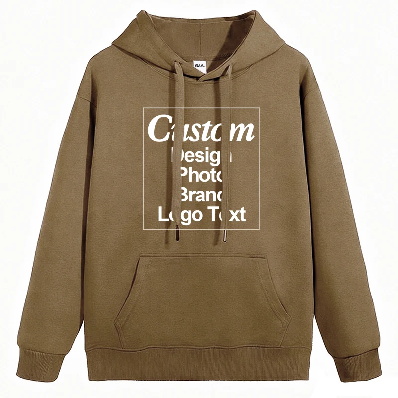 High Quality Custom Hoodie Cotton Sweatshirt Print Embroidery Brand Logo Text Photo Design Men Women Famliy Team Clothing 300g