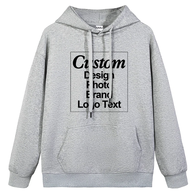 High Quality Custom Hoodie Cotton Sweatshirt Print Embroidery Brand Logo Text Photo Design Men Women Famliy Team Clothing 300g