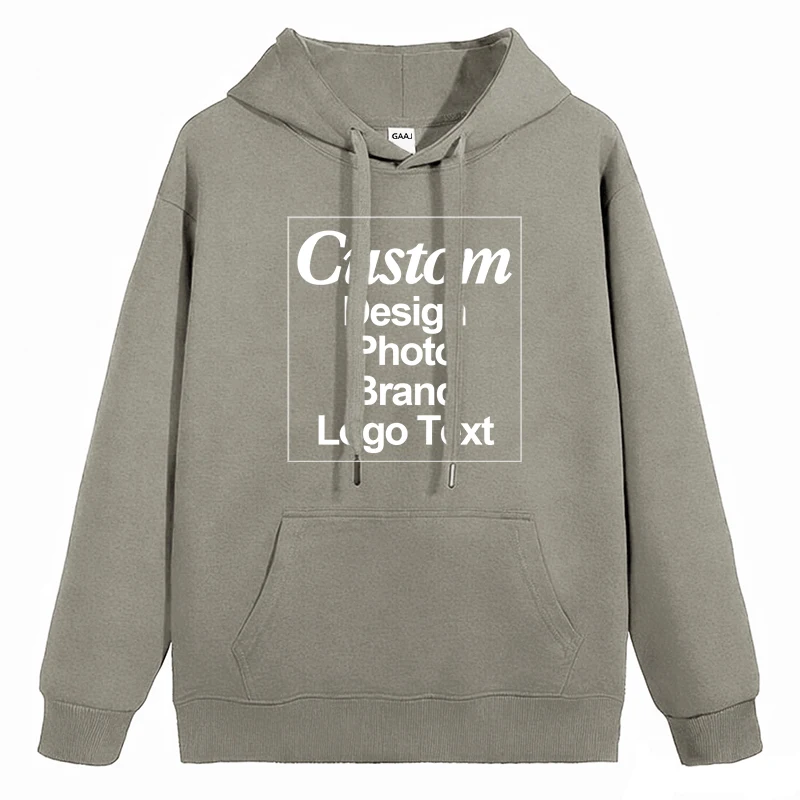 High Quality Custom Hoodie Cotton Sweatshirt Print Embroidery Brand Logo Text Photo Design Men Women Famliy Team Clothing 300g