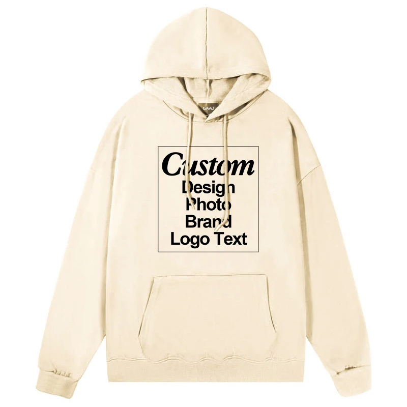 GAAJ Custom Hoodie Sweatshirt 260gsm Lightweight Soft 21 Colors Personalized Print Brand Logo Text Photo Men Women Unisex