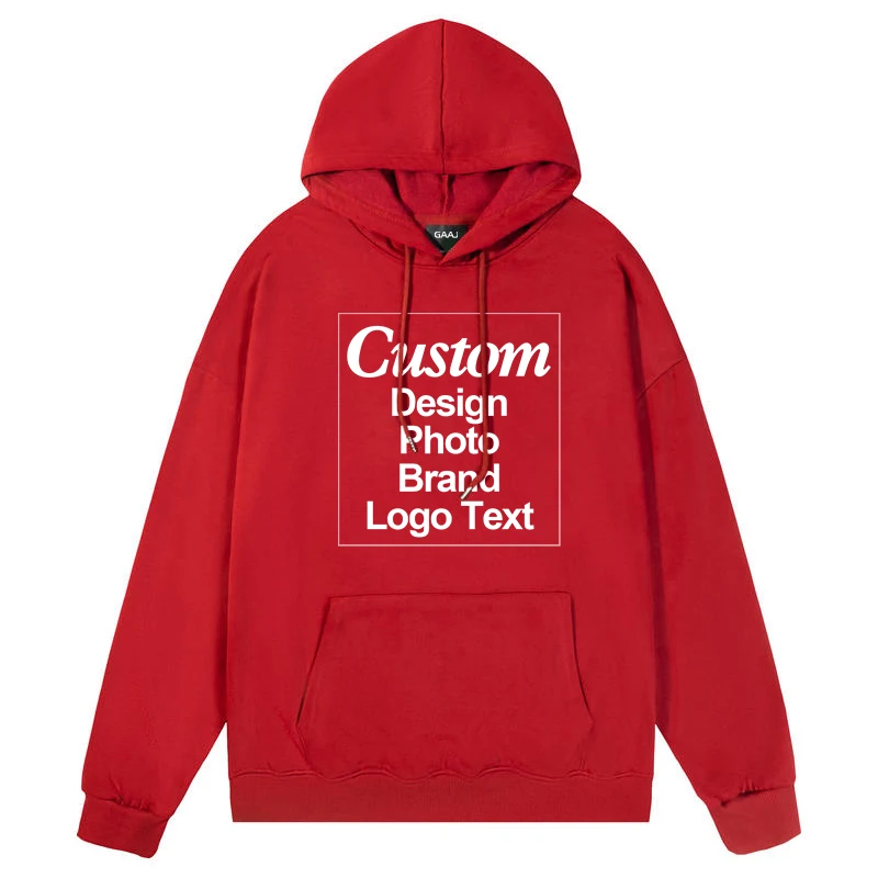 GAAJ Custom Hoodie Sweatshirt 260gsm Lightweight Soft 21 Colors Personalized Print Brand Logo Text Photo Men Women Unisex