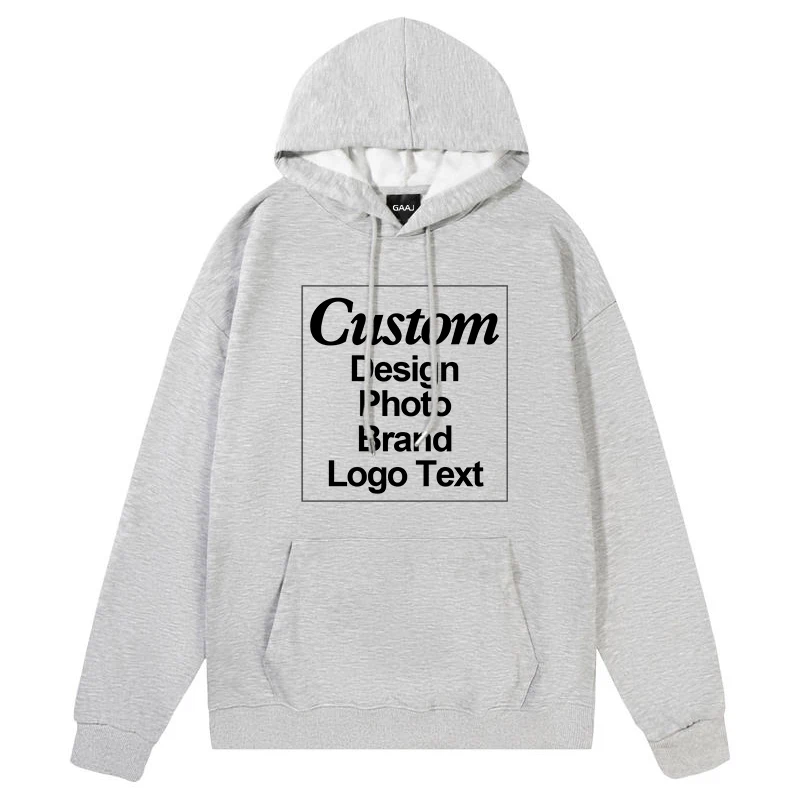GAAJ Custom Hoodie Sweatshirt 260gsm Lightweight Soft 21 Colors Personalized Print Brand Logo Text Photo Men Women Unisex