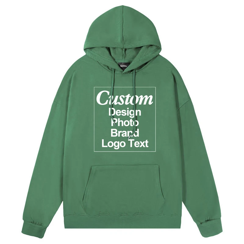 GAAJ Custom Hoodie Sweatshirt 260gsm Lightweight Soft 21 Colors Personalized Print Brand Logo Text Photo Men Women Unisex