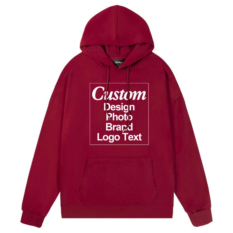 GAAJ Custom Hoodie Sweatshirt 260gsm Lightweight Soft 21 Colors Personalized Print Brand Logo Text Photo Men Women Unisex