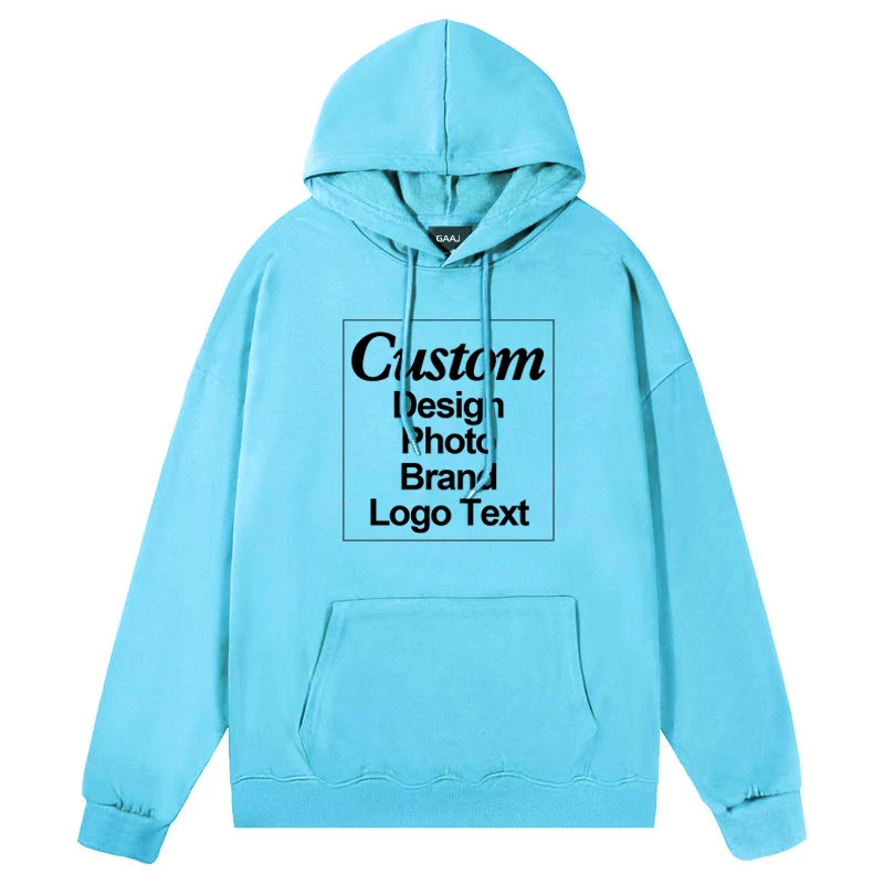 GAAJ Custom Hoodie Sweatshirt 260gsm Lightweight Soft 21 Colors Personalized Print Brand Logo Text Photo Men Women Unisex