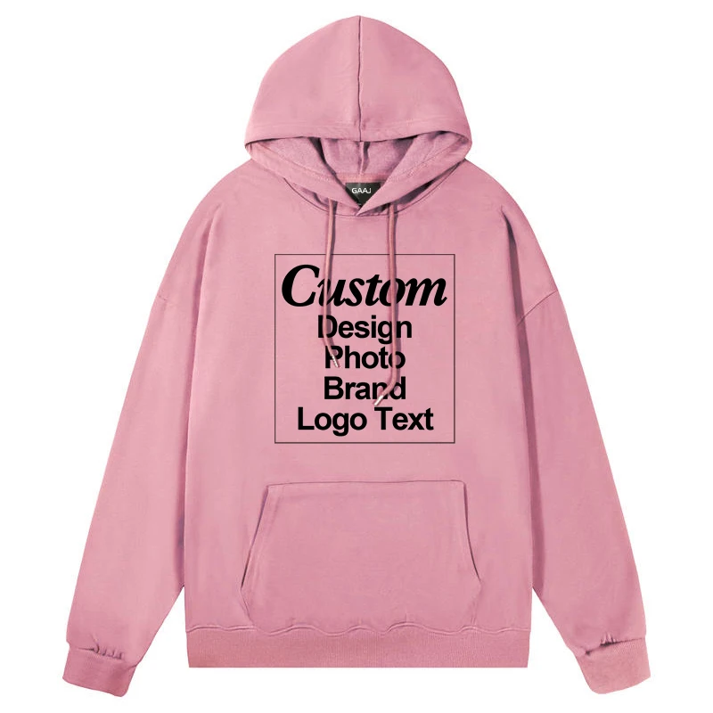 GAAJ Custom Hoodie Sweatshirt 260gsm Lightweight Soft 21 Colors Personalized Print Brand Logo Text Photo Men Women Unisex