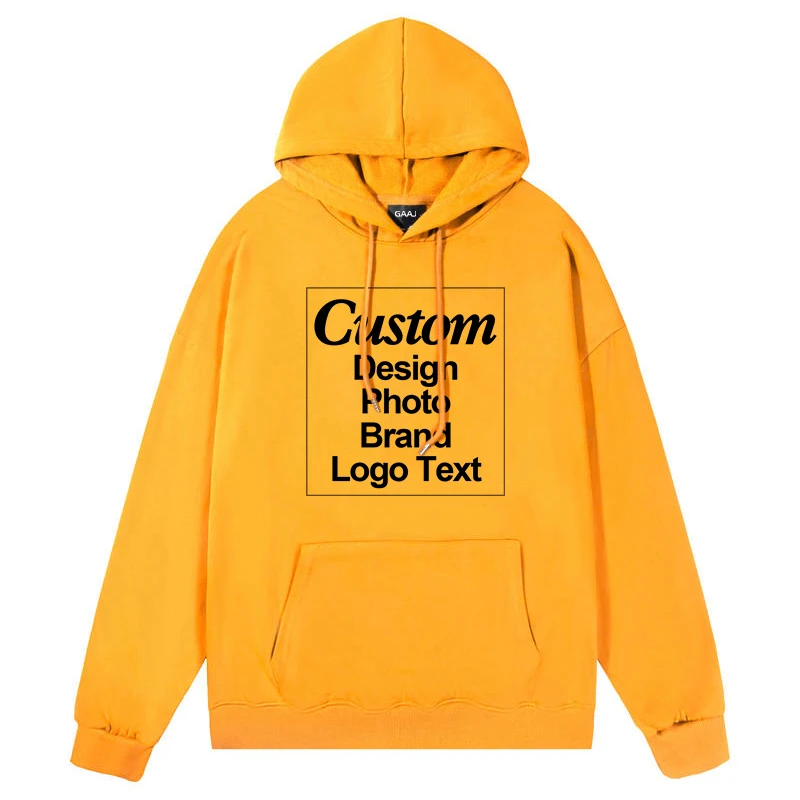 GAAJ Custom Hoodie Sweatshirt 260gsm Lightweight Soft 21 Colors Personalized Print Brand Logo Text Photo Men Women Unisex