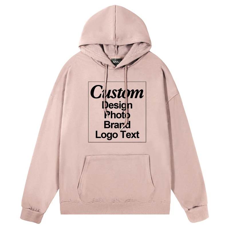 GAAJ Custom Hoodie Sweatshirt 260gsm Lightweight Soft 21 Colors Personalized Print Brand Logo Text Photo Men Women Unisex
