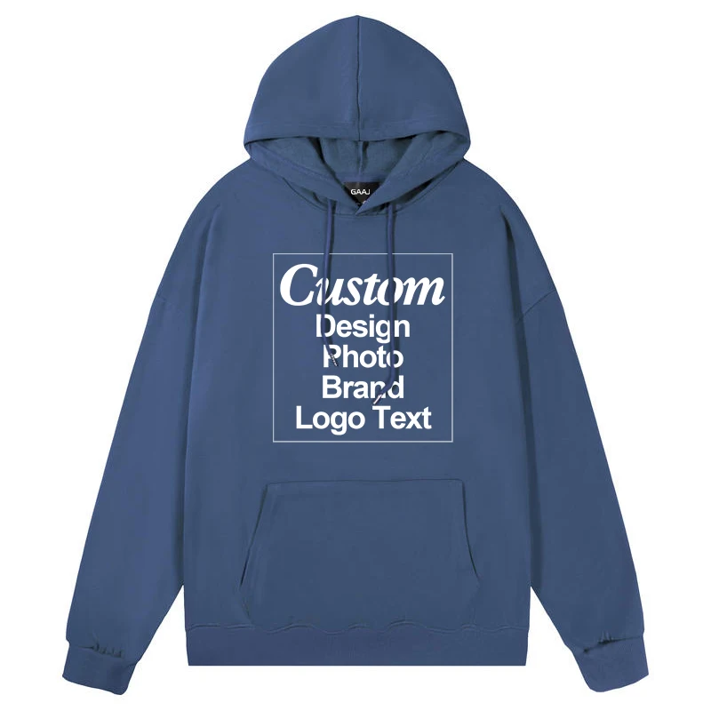 GAAJ Custom Hoodie Sweatshirt 260gsm Lightweight Soft 21 Colors Personalized Print Brand Logo Text Photo Men Women Unisex