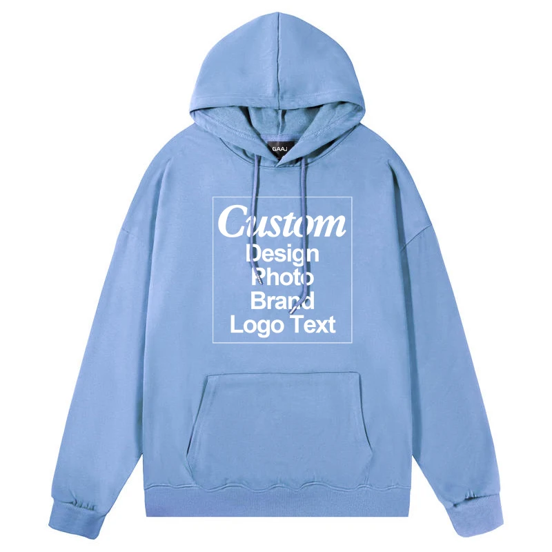 GAAJ Custom Hoodie Sweatshirt 260gsm Lightweight Soft 21 Colors Personalized Print Brand Logo Text Photo Men Women Unisex