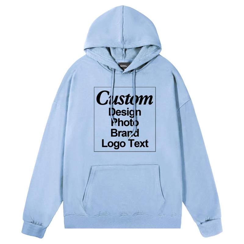 GAAJ Custom Hoodie Sweatshirt 260gsm Lightweight Soft 21 Colors Personalized Print Brand Logo Text Photo Men Women Unisex