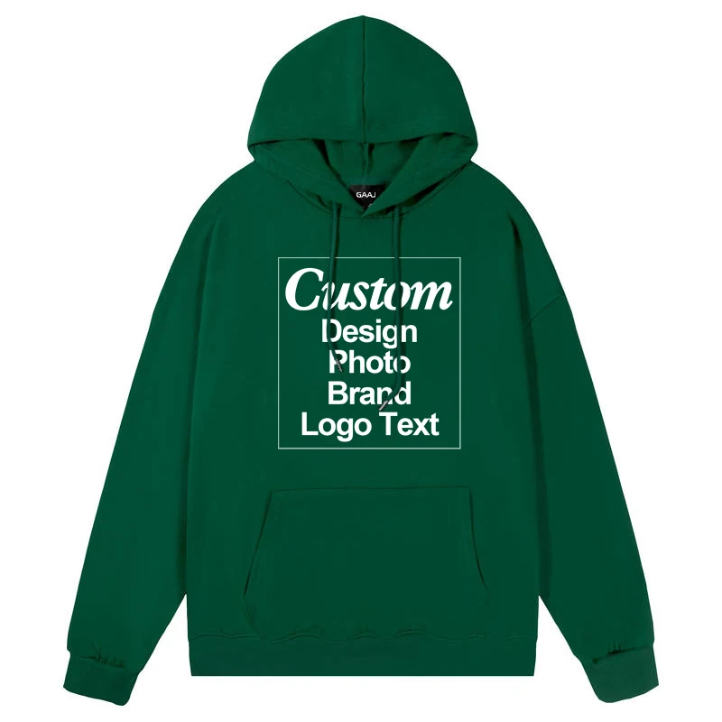 GAAJ Custom Hoodie Sweatshirt 260gsm Lightweight Soft 21 Colors Personalized Print Brand Logo Text Photo Men Women Unisex