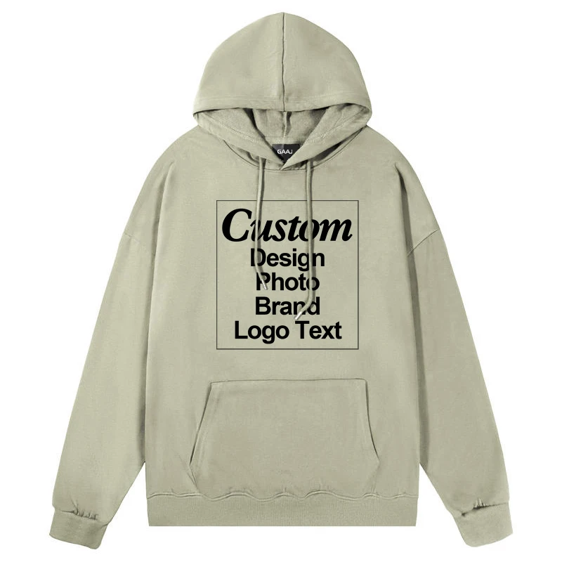 GAAJ Custom Hoodie Sweatshirt 260gsm Lightweight Soft 21 Colors Personalized Print Brand Logo Text Photo Men Women Unisex