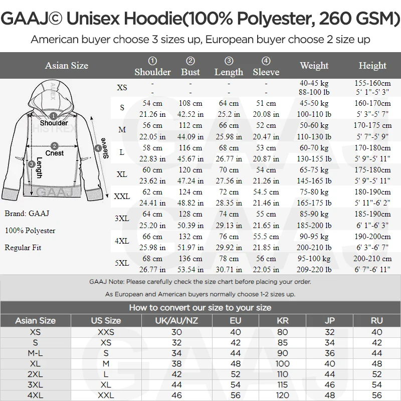 GAAJ Custom Hoodie Sweatshirt 260gsm Lightweight Soft 21 Colors Personalized Print Brand Logo Text Photo Men Women Unisex