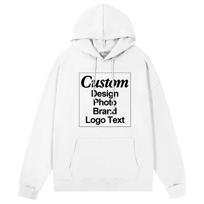 GAAJ Custom Hoodie Sweatshirt 260gsm Lightweight Soft 21 Colors Personalized Print Brand Logo Text Photo Men Women Unisex