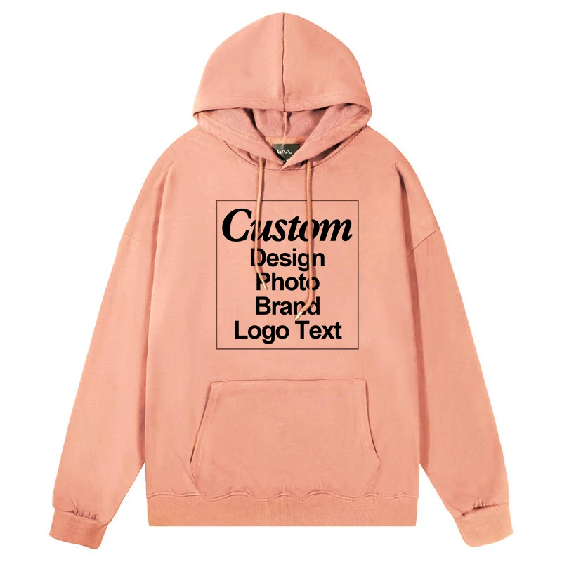 GAAJ Custom Hoodie Sweatshirt 260gsm Lightweight Soft 21 Colors Personalized Print Brand Logo Text Photo Men Women Unisex