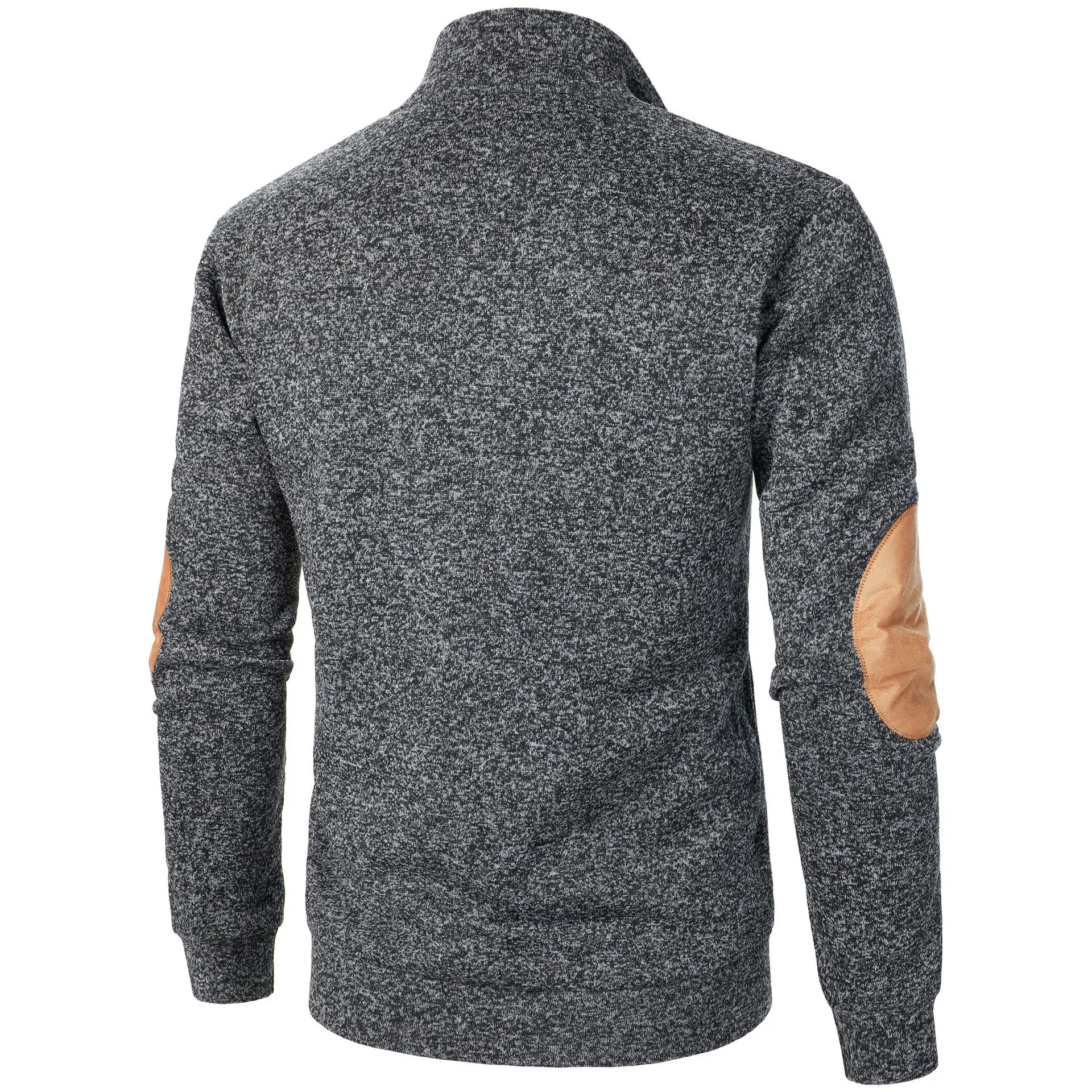 Men's Autumn Sweatshirt Patchwork Contrast Color Hoodies Stand Collar Men Botton Down Vintage Pullovers