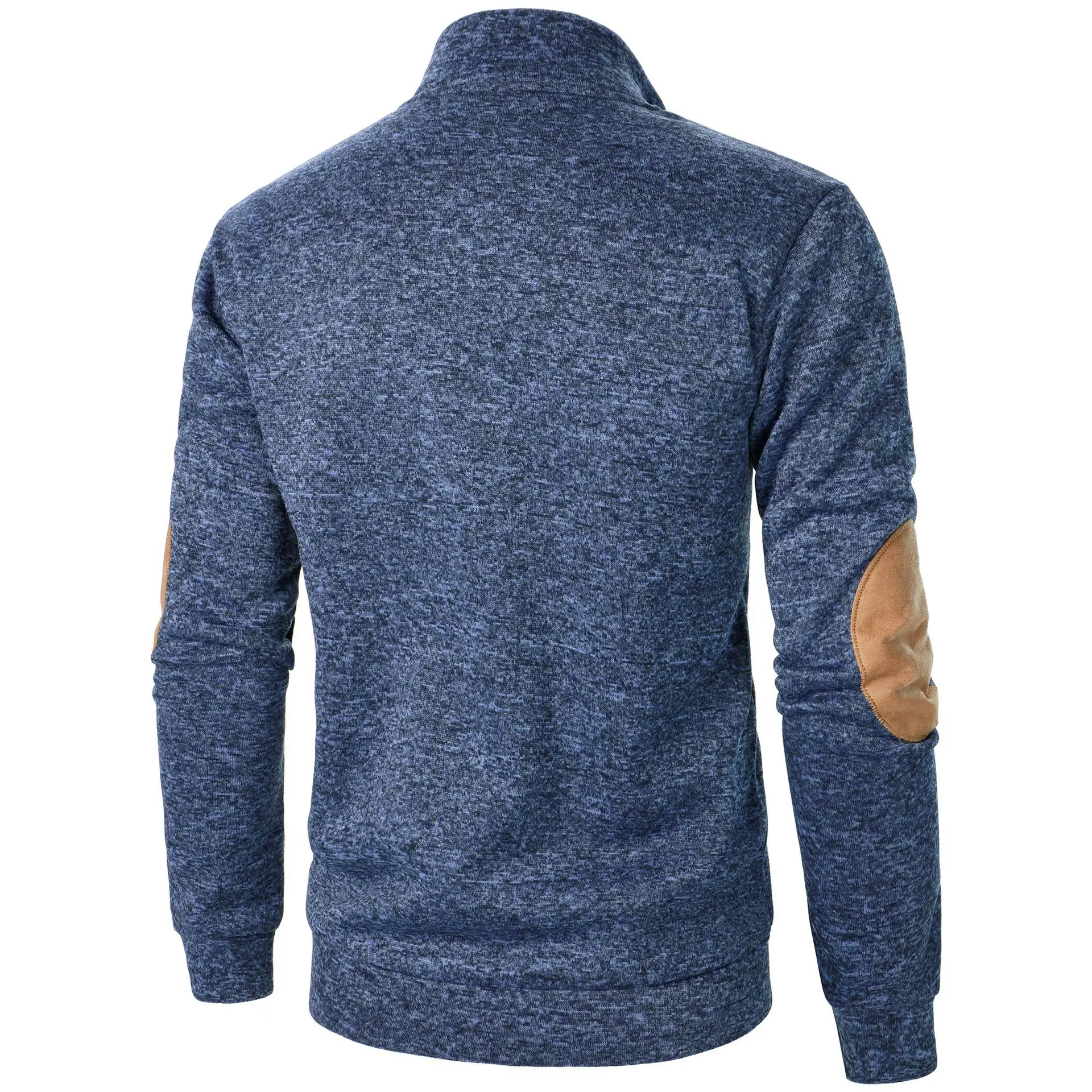 Men's Autumn Sweatshirt Patchwork Contrast Color Hoodies Stand Collar Men Botton Down Vintage Pullovers