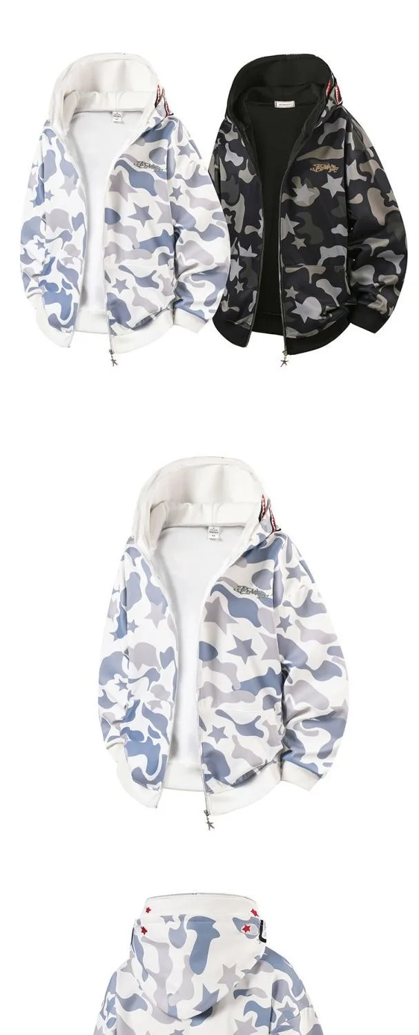 New Autumn and Winter Fashion Trend Printed American Retro Sports Hoodie Men's Casual Loose Comfortable Plus Size Jacket M-3XL