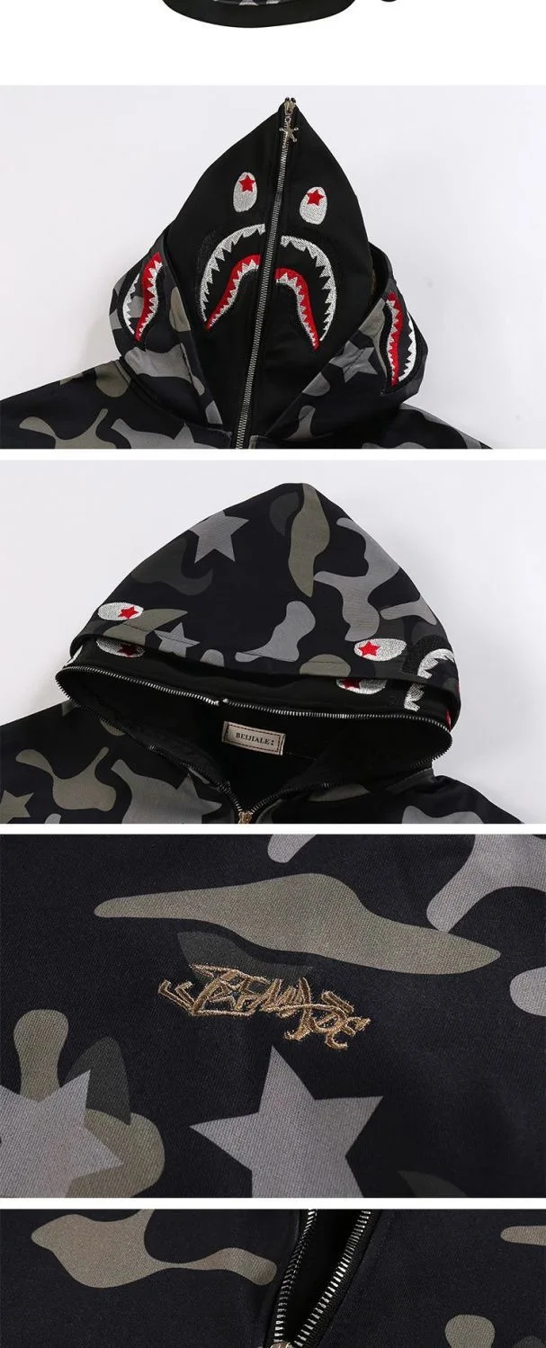 New Autumn and Winter Fashion Trend Printed American Retro Sports Hoodie Men's Casual Loose Comfortable Plus Size Jacket M-3XL