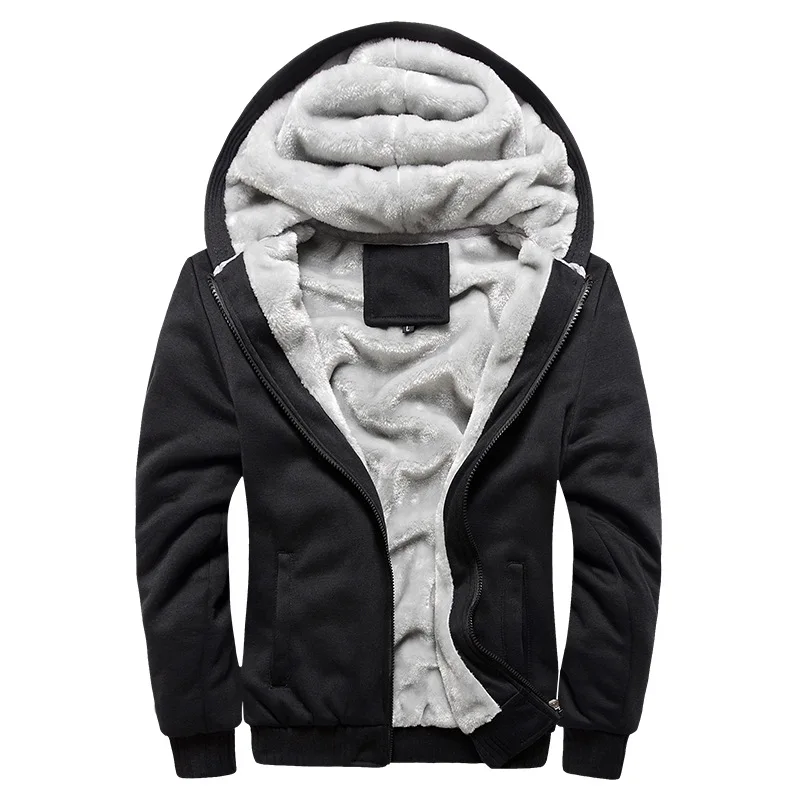 2026 New Men Hoodies Winter Thick Warm Fleece Zipper Men Hoodies Coat Sportwear Male Streetwear Hoodies Sweatshirts Men 4XL 5XL