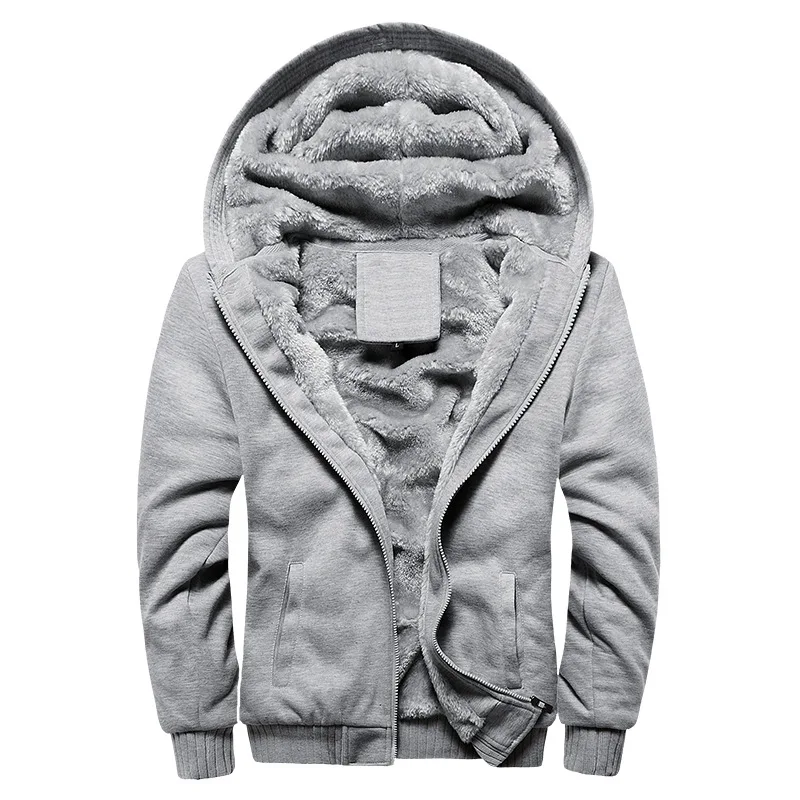 2026 New Men Hoodies Winter Thick Warm Fleece Zipper Men Hoodies Coat Sportwear Male Streetwear Hoodies Sweatshirts Men 4XL 5XL